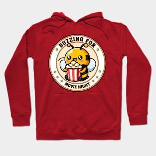 Buzzing for Movie Night - Adorable Bee with Popcorn Hoodie